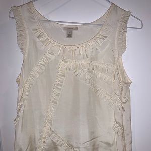 J.Crew silk ruffle sleeveless blouse